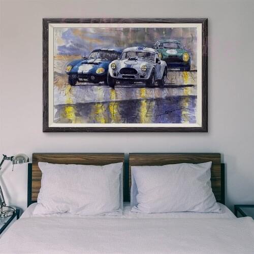T099 Retro Racing Car Classic Painting Cars in the competition 33 Custom Silk Poster Home Deco Wall Art Christmas Gift