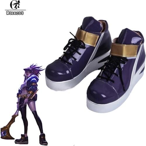 ROLECOS KDA Akali Cosplay Shoes LOL AKALI Cosplay Women Shoes Game LOL K/DA Akali Cos
