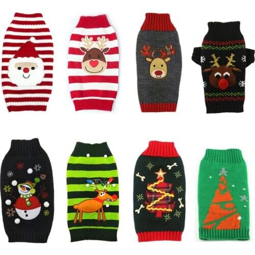 Christmas Dog Sweater Winter Warm Pet Clothes For Small Dogs Chihuahua French Bulldog Puppy Gift Dog Vest Pet Costume DOGGYZTYLE