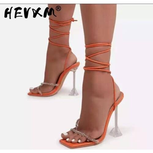 Women Summer Ankle Strap Sandals Ladies Thin High Heels Party Dress Shoes Female Fashion Sexy Sandal Woman Square Toe Shoe 2021