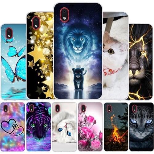 Silicone Case For Samsung Galaxy A01 Core Case Soft TPU Phone Cover For Samsung A01 Core Back Cover Cute Cat Flower Bumper Bag