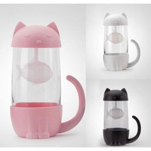 Tea Strainer Cat Dog Style Tea Infuser Cup Mug Glass Teabags Kitchen Tool Gadget Soaking Filter Cup