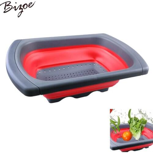 Folding Kitchen Fruit and Vegetable Strainers Folding Silicone Strainers Kitchen Drain Tools