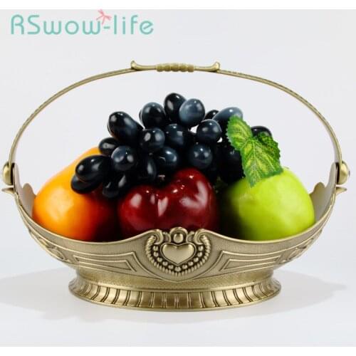 Light Luxury Metal Fruit Plate European Style Retro Creative Fruit Basket Living Room Dining Room Fashion Decoration For Home