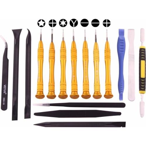 SW-1090-7 16 in 1 Professional Multi-purpose Repair Tool Set with Carrying Bag for iPhone, Samsung, Xiaomi and More Phones