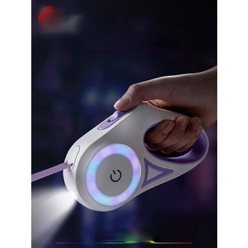 TT Dog Hand Holding Rope Small and Medium-Sized Dogs with Light Automatic Retractable Dog Leash Dog Leash Outing Pet Supplies