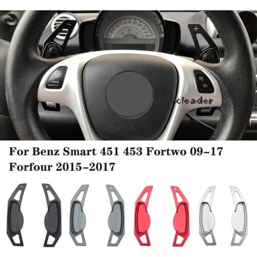 Pair Car Steering Wheel Shift Paddle Extender Gear Aluminum Alloy Quick Shift For Benz Smart 451 453 Fortwo 09-17 Forfour 15-17