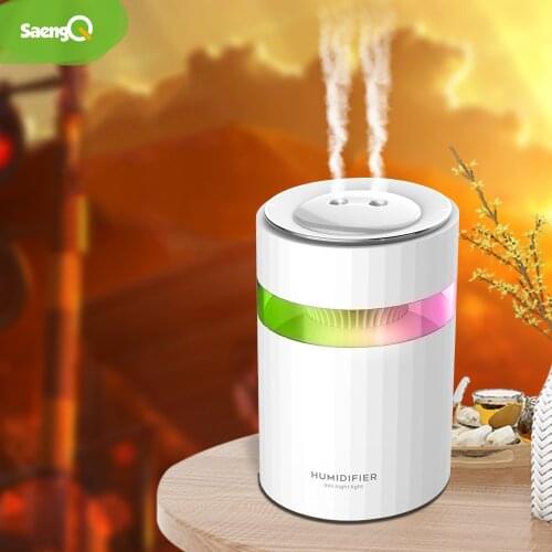 SaengQ Electric Humidifier Diffuser Essential Aroma Oil Air Humidifier USB Household Office Mist Maker LED Light 900ml
