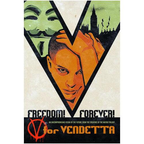 V for Vendetta Movie Art Film Print Silk Poster Home Wall Decor 24x36inch