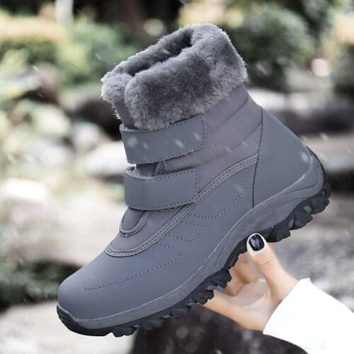 Waterproof Cotton Boots Women Casual Plush Flat Short Snow Boots Autumn Winter Leisure Keep Warm Ladies Shoes Zapatos De Mujer