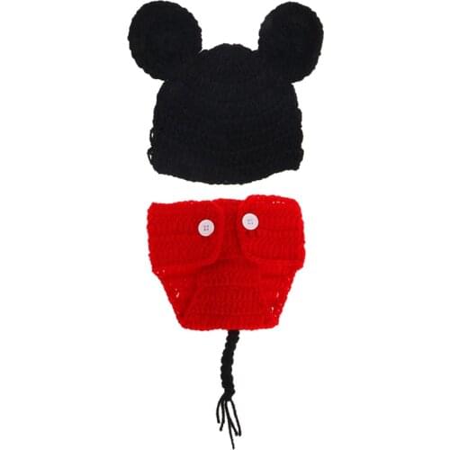 2Pcs/set Newborn Baby Girls Boys Crochet Knit Costume Photography Prop Outfits