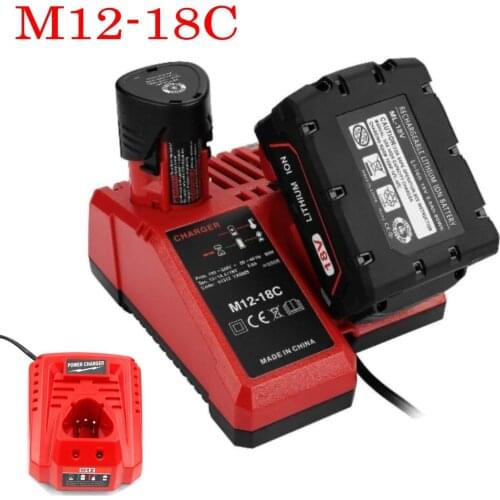M12-18C Li-ion Battery Charger for Milwaukee 12 V 14.4V 18V C1418C 48-11-1815/1828/1840 M18 M14 M12 Lithium Battery
