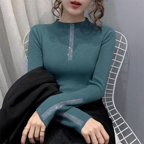 Women Knitted Sweaters Turtleneck Pullovers Soft Long Sleeve Korean Slim Sweater 2021 Spring Autumn Female Jumpers Unif Top