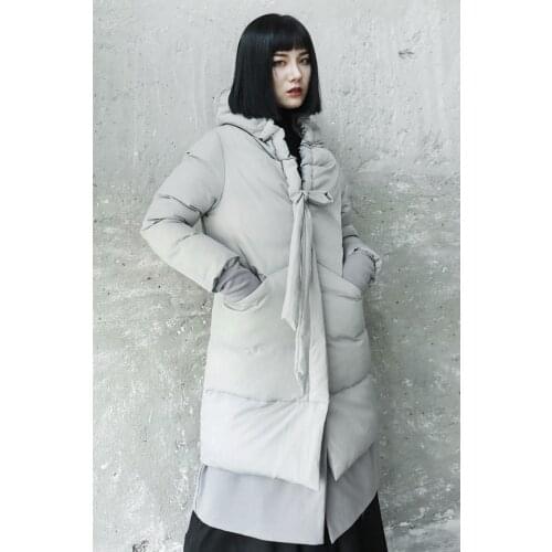 Owen seak Women Cotton Parker Coats Gothic Clothing Length Cotton Padded Clothes Winter Dust Coats Windbreaker Black Trench