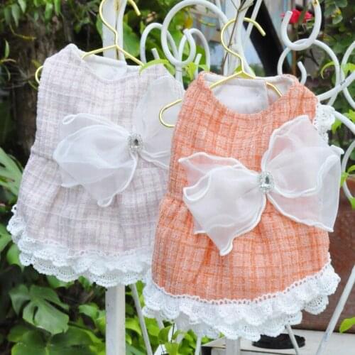 Winter Dog Dress Cat Chihuahua Yorkshire maltese Puppy Small Dog Clothes Princess Skirt Poodle Bichon Pet Clothing Costume XS