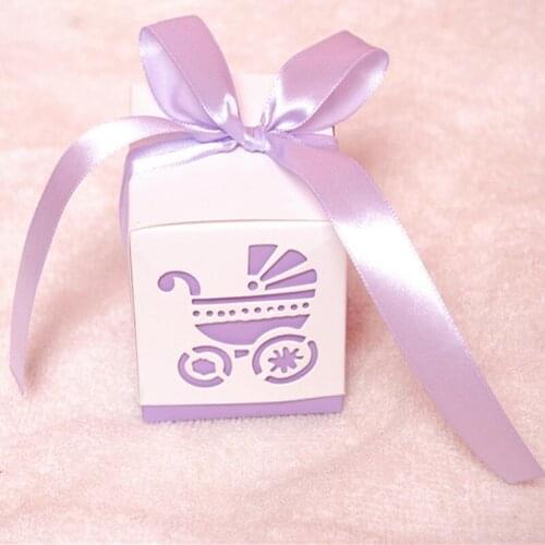 10PCS Candy Box Hollow Baby Carriage DIY Paper Gift Boxes Decor For Baby Shower Birthday Party DIY Paperboard Craft Supplies 7Z