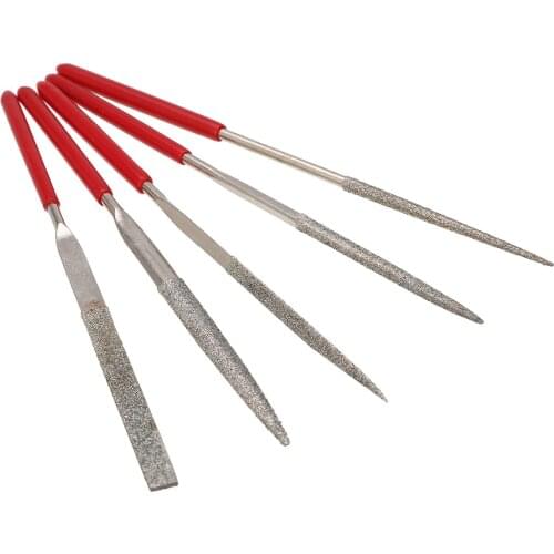 140mm 5pcs Mini Metal Needle File Set Multi Glass Stone Wood Carving Cutting Files Diamond Needle File DIY Woodworking Hand Tool