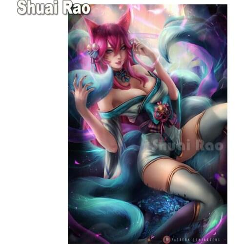 Full square Round drill 5d diamond painting Anime Girl Diamond mosaic cross stitch diamond embroidery Game Gift