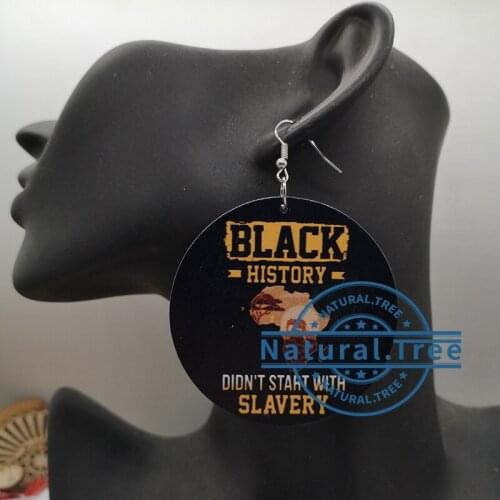 Free Shipping!Wooden black history wooden earrings