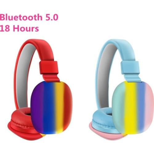 Wireless Headset Bluetooth 5.0 Headphone Rainbow Earwith HIFI 18 Hours Stereo Sound Earphone Lovers Christmas Birthday Gift