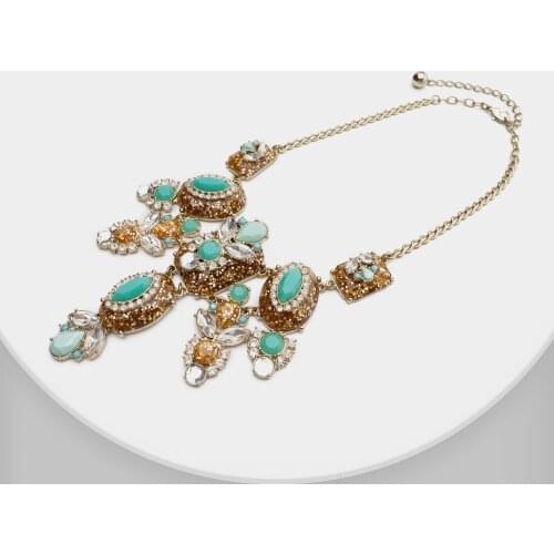 Amorita boutique Retro blue crystal with pendant necklace