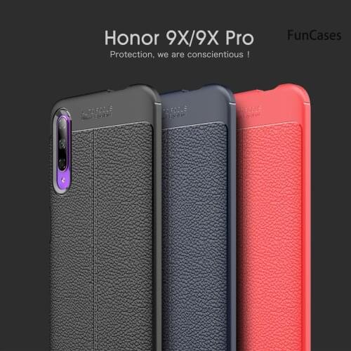 Black Silicone Covers For Huawei Honor 9X Pro Lychee Pattern Cases Huawei Honor 9X 30 Lite 20 Pro 8S 30S RU 9S 8A 9A 20S Etui