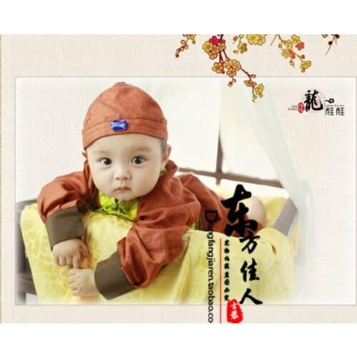 Long Wa Wa Dragon Baby 2015 New Design Lovely Cute Kids Costume for Boys Baby Clothes Full Set include Hat for boy 90-120cmH