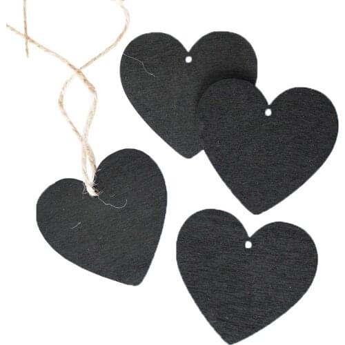 5pcs Mini Heart Blackboard Double Side Small Chalkboard Writing Notice Board Wooden Black Board Wedding Party Decoration