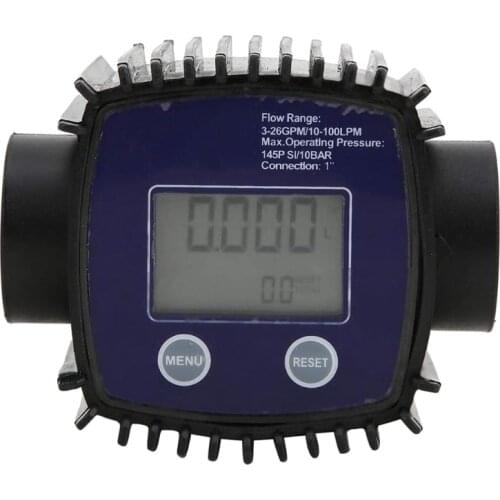 Electronic Digital Flowmeter Turbine Flow Meter Liquid Water Meter Fuel Meter Gas Die-sel Fuel Oil Flowmeter LCD Display