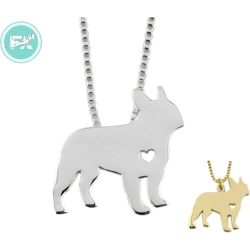 G.SKY (Buy One Get One More for Free) French Bulldog Necklace Bulldog Pendant Jewelry Golden Colors Plated