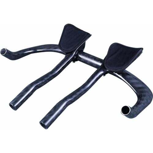 NO LOGO Gloss 12K Carbon Bicycle TT Handlebars Rest Bar Ends Triathlon Aero Bars Bike Bullhorn Road Bicycle TT Bar