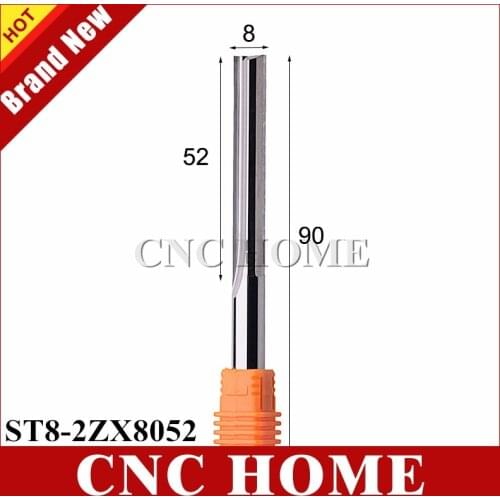 1pc 8mm * 52mm Two Flutes Straight End Mill Carbide CNC Router Bits Slot Milling Cutter for Wood 8MM Shank