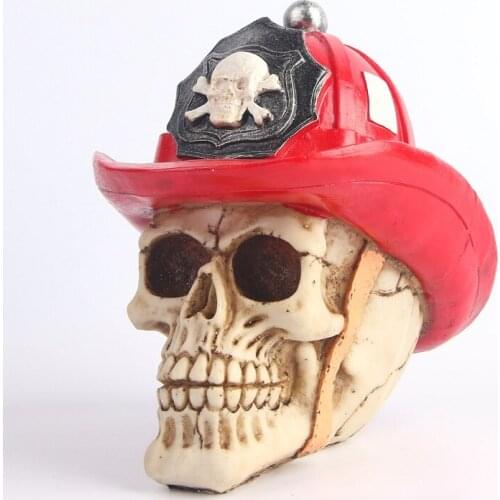 Creative Vintage Resin Skull Statue Skeleton Props Sculpture Home Office Desk Decoration Ornament Halloween Decor Accessories