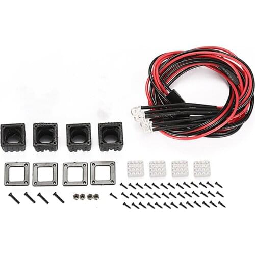 Square Spotlight Lamp U-shaped Searchlight Stand Holder for 1/10 Axial SCX10 III Wrangler RC Car Accessories