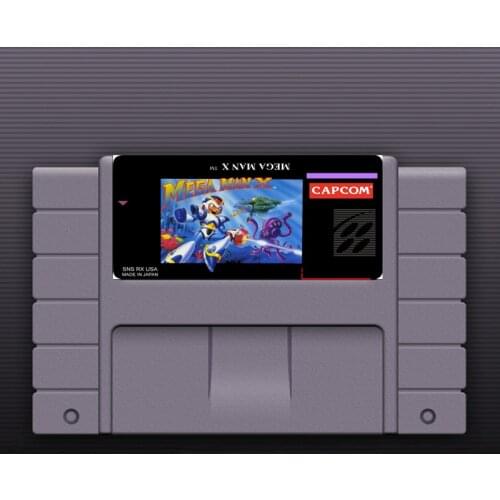 Megaman X 16 Bit Big Gray Game Card For NTSC Game Player