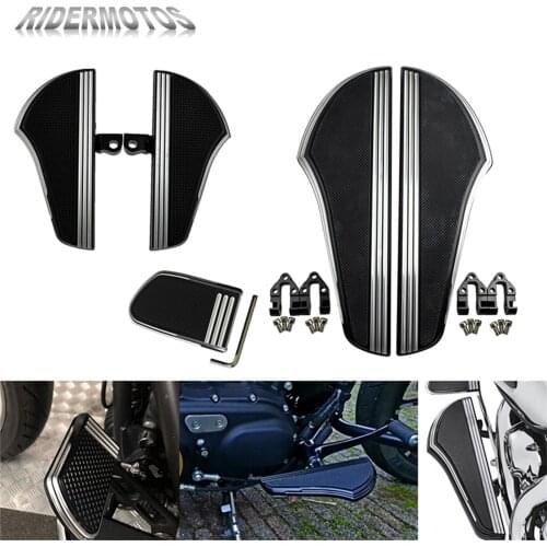 Motorcycle F+R Driver Floorboards Passenger Footpegs Footrest Brake Pedal Cover Set For Harley Touring Street Glide Dyna Softail