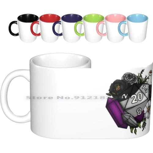 Pride Asexual D20 Tabletop Rpg Gaming Dice Ceramic Mugs Coffee Cups Milk Tea Mug D20 D D Dnd And Tabletop Gaming Dice Feminine