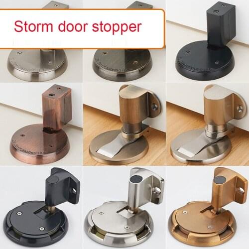 Storm Door Stopper Adjustable Height Non-magnetic Heavy Duty Door Stopper Mechanical Self-Locking Doorstop Hardware Accessories