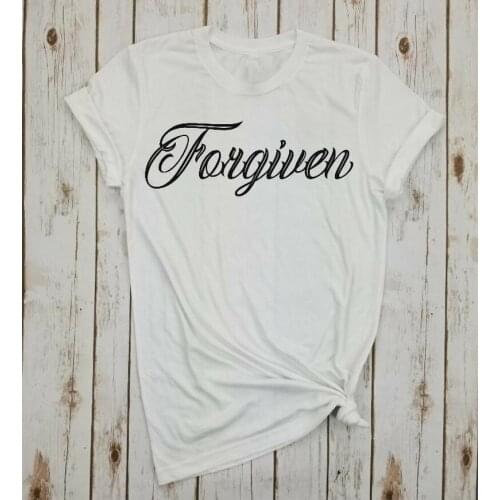 Forgiven Christian Clothing Womens Jesus t Shirt blessed women fashion grunge tumblr party street style aesthetic tees tops