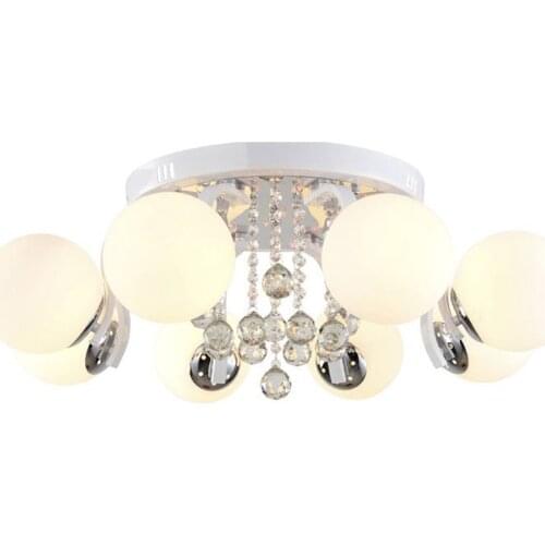 Luxury Crystal Bedroom Ceiling Lamp Round Glass Round Bedroom Ceiling Lights Study Room LED Beads Ceiling Lighting Fixtures