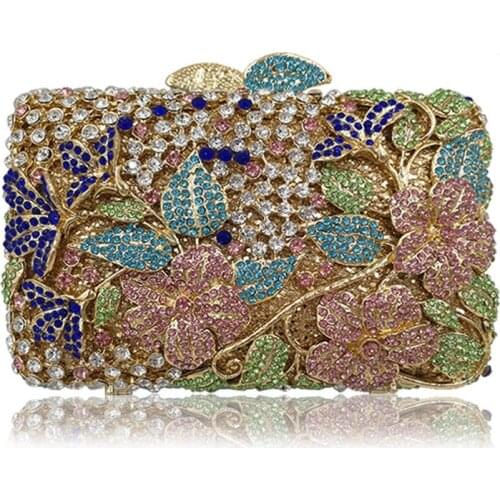 Luxury Women Colorful Crystal Hollow Out Clutch Purse Girlfriend Imperial Horse Wallet Wedding Shoes And Matching Evening Bag
