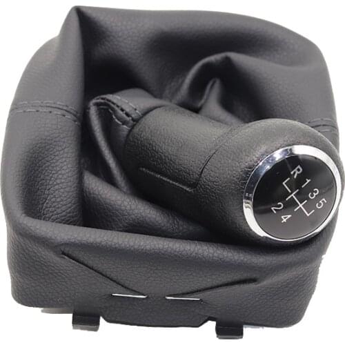 FOR VW POLO 9N 9N2 2002-2009 5 Speed Gear Shift Knob Leather Dust Cover Gear Shift Lever Handle Handball with Dust Cover