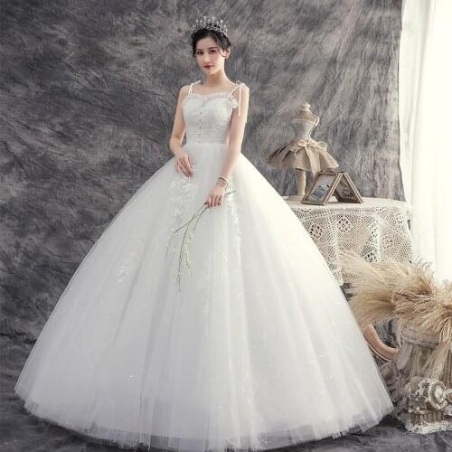 2020 Sexy Wedding Dresses Bride Dream Plus Size Embroidery Sleeveless Wedding Dress Bridal Ball Gowns Lace Up Dresses