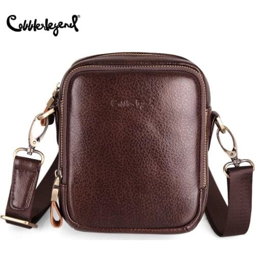 Cobbler Legend Genuine Leather Mens Shoulder Bag Natural Cowskin Small Travel Bag Male Vintage Business Crossbody Bags Bolsa