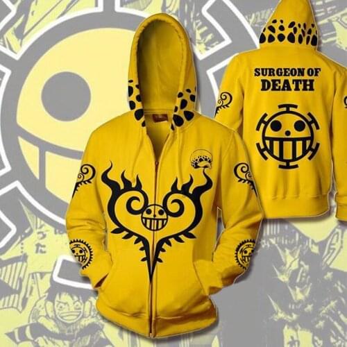 Japanese Anime ONE PIECE 3d Printing Hoodies Sweatshirts Male Cardigan Hip Hop Clothes Men Streetwear Long sleeve Zip up jackets