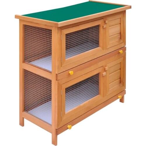 Outdoor Waterproof Rabbit Hutch Small Animal House Pet Cage 4 Doors Wood Cage Double Layer Cage Box Home Use