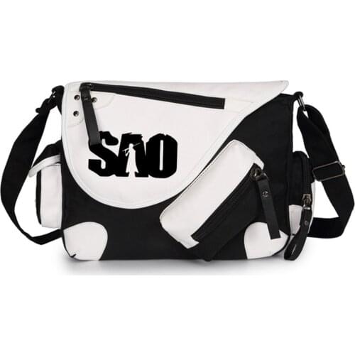 SAO Sword Art Online Canvas Casual Zipper Shoulder Bag Crossbody Bags Schoolbags Messenger Gift
