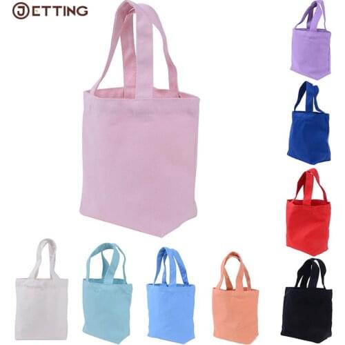 1Pc Women Solid Color Outdoor Picnic Bag Pure Color Canvas Handbag Bento Box Bag Picnic Pouch Shopping Bag Storage Bag Tote