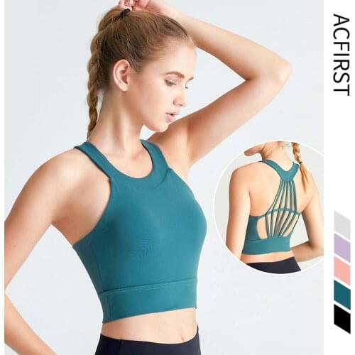 AcFirst Women Bras Breathable Sexy Cross Back Tops Anti-sweat Shockproof Padded Sports Bra Yoga Athletic Running Fitness Workout