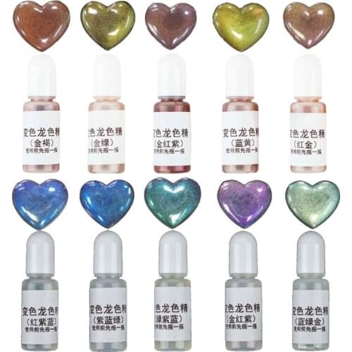 10 Colors Color Shift Pearl Pigment Aurora Chameleons Resin Pigment Kit Colors Change Resin Colorant Dye Jewerly Making